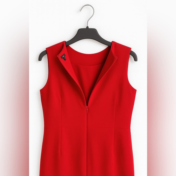 Land’s End Red Sheath Dress | Size 14 | Jeweled Sleeveless Classic & Flattering - Picture 5 of 5